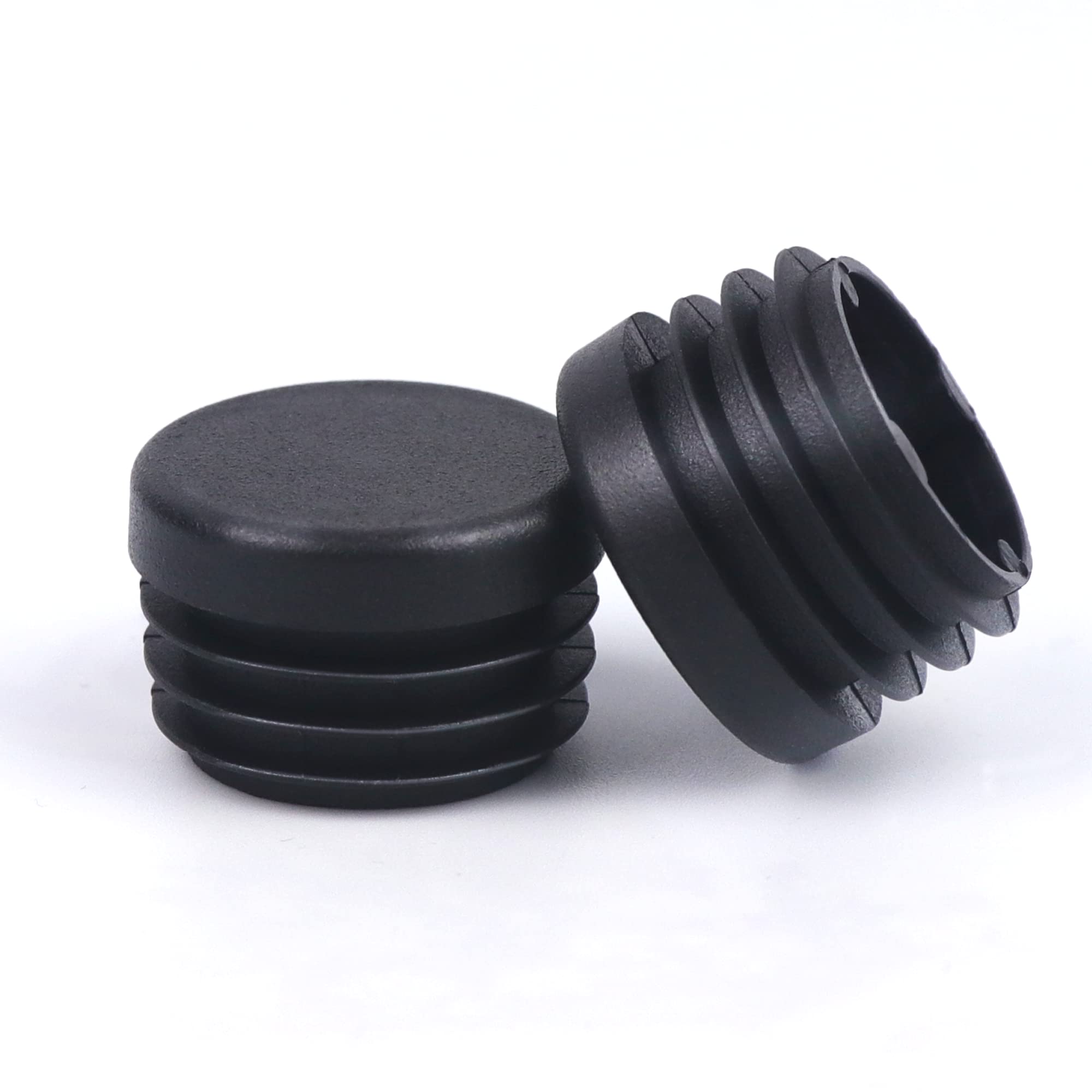 1 Inch (25.4mm) Black Polyethylene Round Plastic Hole Plugs - 20 Pack Plastic End Caps for Metal Tubing, Pipes & Furniture - Durable Inserts for DIY Projects, Home Improvement & Industrial Use