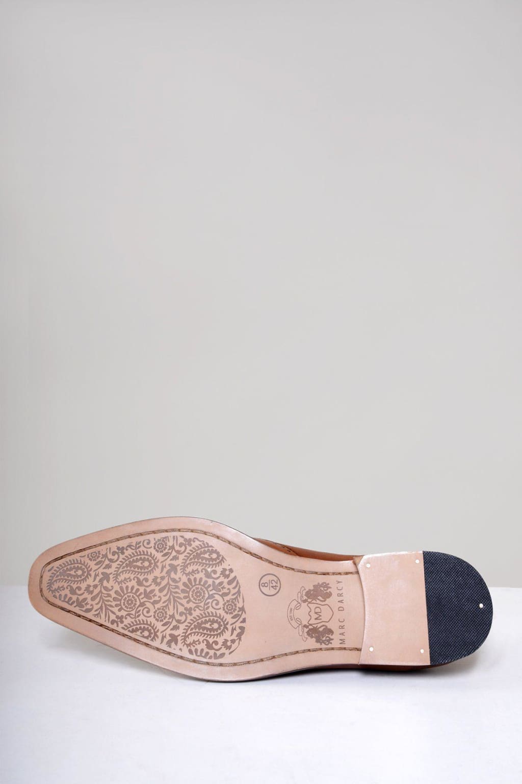 Marc Darcy Carson Tan Wingtip Oxford Brogue Shoes - Classic Men's Dress Shoes for Business, Formal & Wedding Occasions