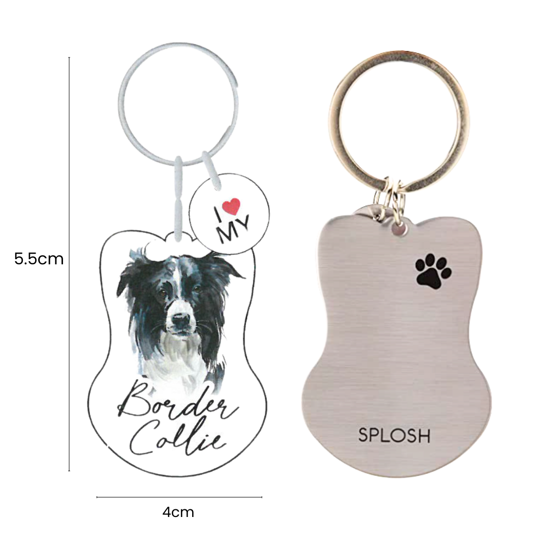 Splosh Pet Keychain - Cute Border Collie Dog Keyring for Pet Lovers | Perfect for Keys, Bags & Gifts (Best Friend Gift Idea)