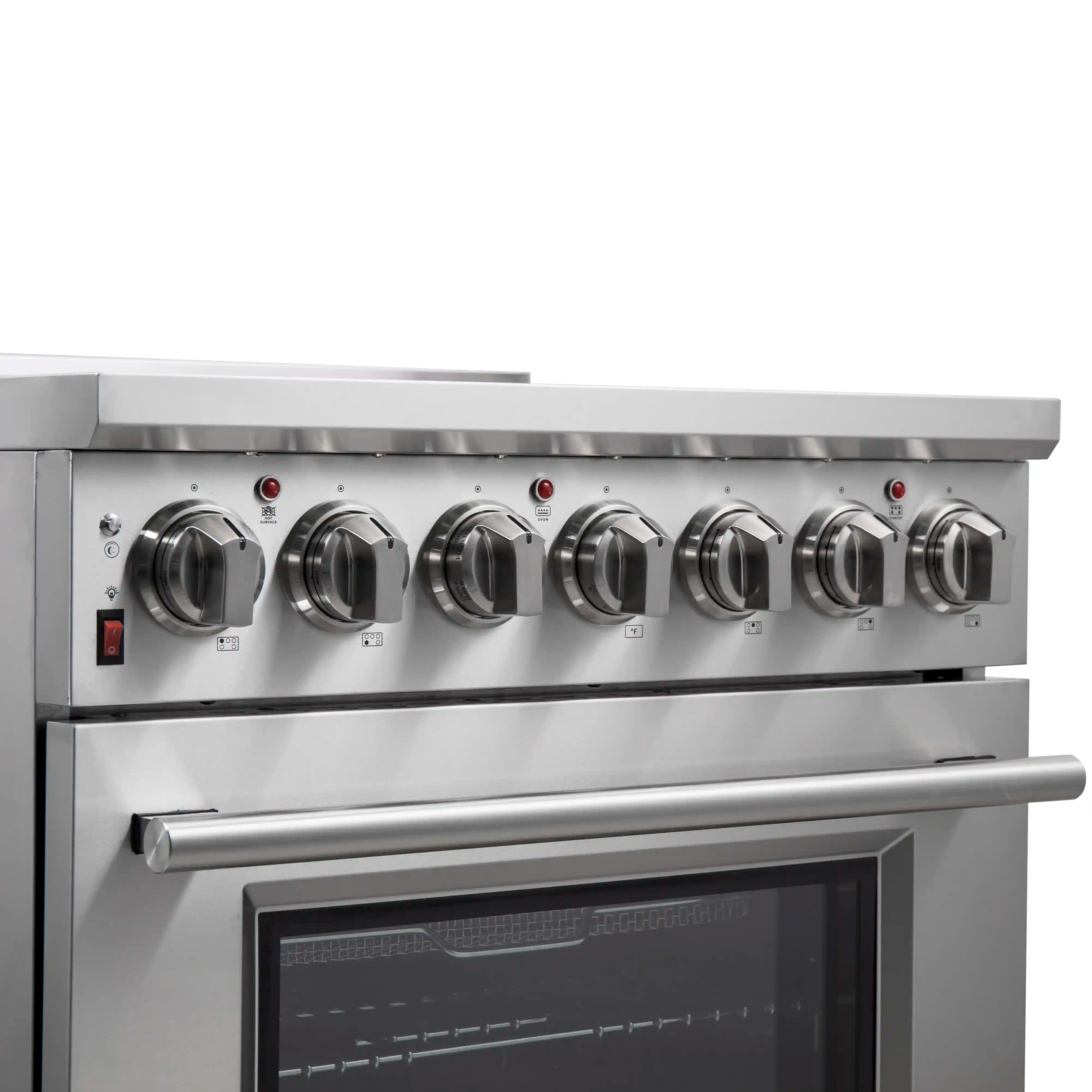 Forno Massimo 30 Inch Freestanding Electric Range - Stainless Steel Oven with 5 Burners & Convection (FFSEL6020 30) - Perfect for Home Kitchens & Small Restaurants