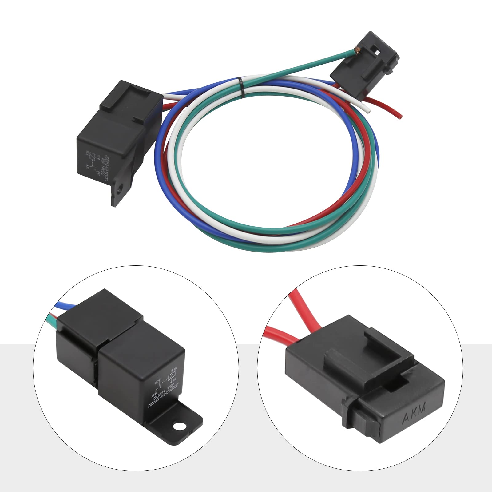 40 AMP Electric Radiator Fan Relay Kit with Temperature Sensor - 185°F On/165°F Off Thermostat Switch - Universal Cooling Fan Wiring Kit for Cars, Trucks & SUVs - Perfect for Engine Overheating Protection & Performance Cooling