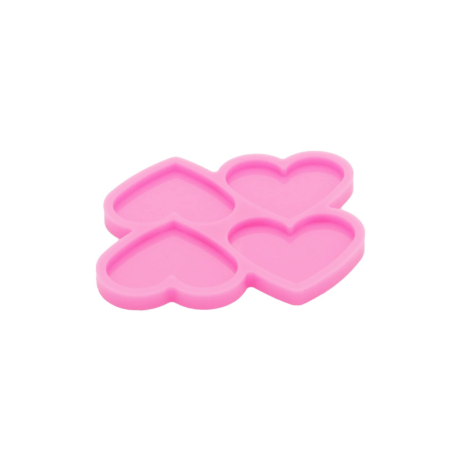 Premium 4-Cavity Heart-Shaped Silicone Resin Molds for DIY Keychains, Jewelry Making & Badge Reel Art - Perfect for Epoxy Resin Casting, Craft Projects, and Unique Handmade Gifts
