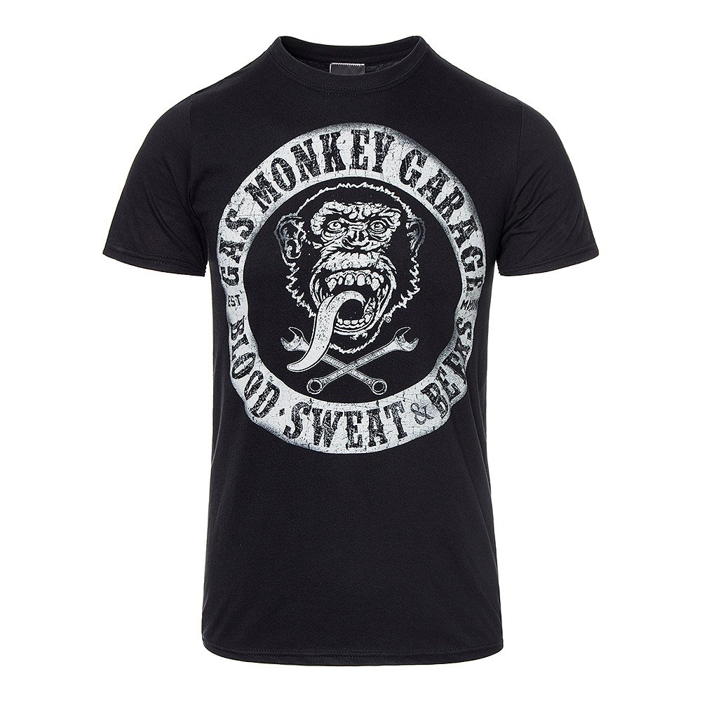 Gas Monkey Blood, Sweat And Beers Graphic T-Shirt for Men | Vintage Style Cotton Tee | Perfect for Biker Gangs, Motorcycle Rides & Casual Outfits
