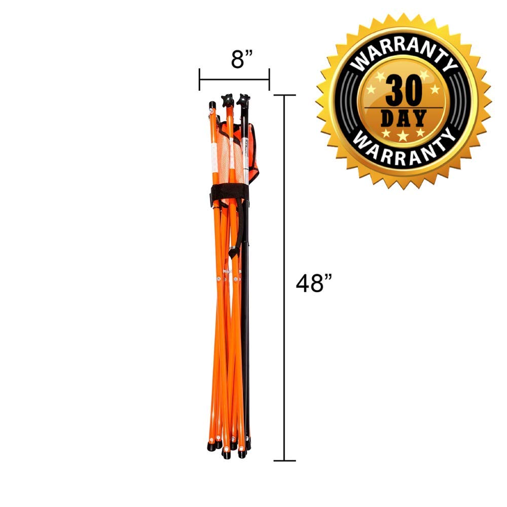 5FT Orange Safety Barricade - Portable Expanding Security Barrier for Construction, Events & Crowd Control | Heavy-Duty Traffic Safety Fence