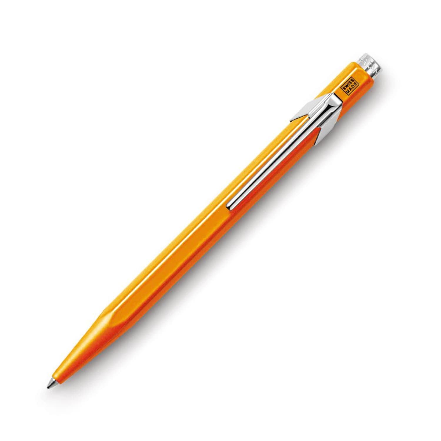 Caran d'Ache 849 Popline Ballpoint Pen - Fluorescent Orange Ink - Premium Swiss Writing Instrument for Office, School & Gift Giving
