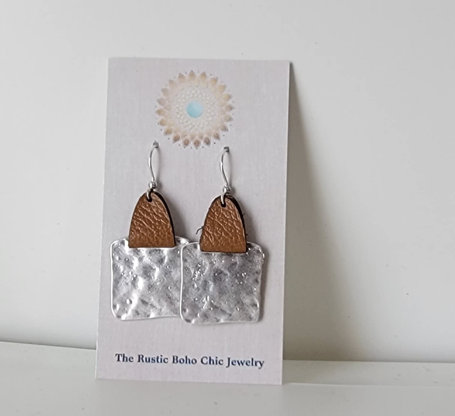 Stylish Black Leather Silver Square Earrings for Women - Trendy Boho Chic Jewelry for Parties, Weddings & Everyday Wear