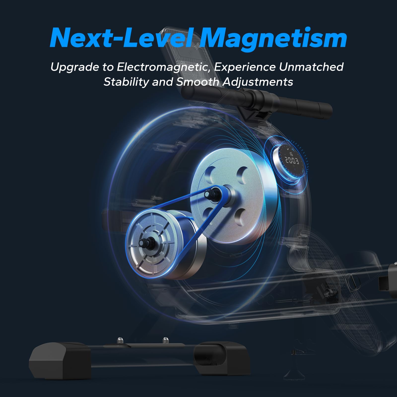 Premium Bluetooth Magnetic Rowing Machine with Dual Slide Rail - 16-Level Electromagnetic Resistance, 350lb Weight Capacity & App Connectivity - Home Fitness Equipment for Full-Body Workout & Cardio Training - Perfect for Small Spaces & Apartment Workouts