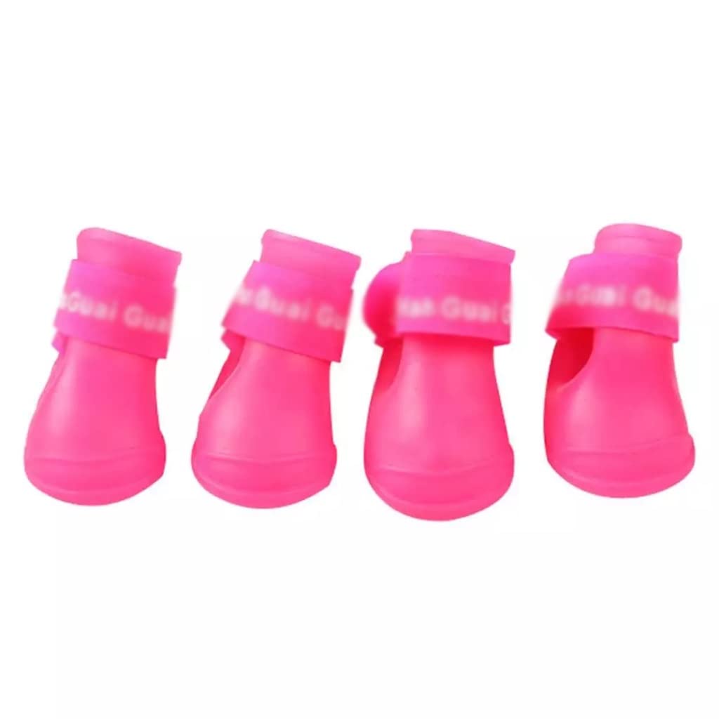 SHYPT 4-Pack Waterproof Dog Boots - Anti-Slip PU Pet Shoes for Puppies & Dogs - Elastic Protective Rain Boots for Walking, Hiking & Outdoor Adventures