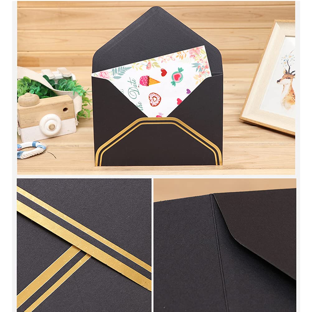 10-Pack Kraft Christmas Card Envelopes - Holiday Party Invitation Envelopes, Greeting Card Envelopes with Bronzing Details, Classic Style for Holiday Cards, Letters & Notes - Perfect for Christmas Party Invitations, Wedding Invites & Thank You Cards