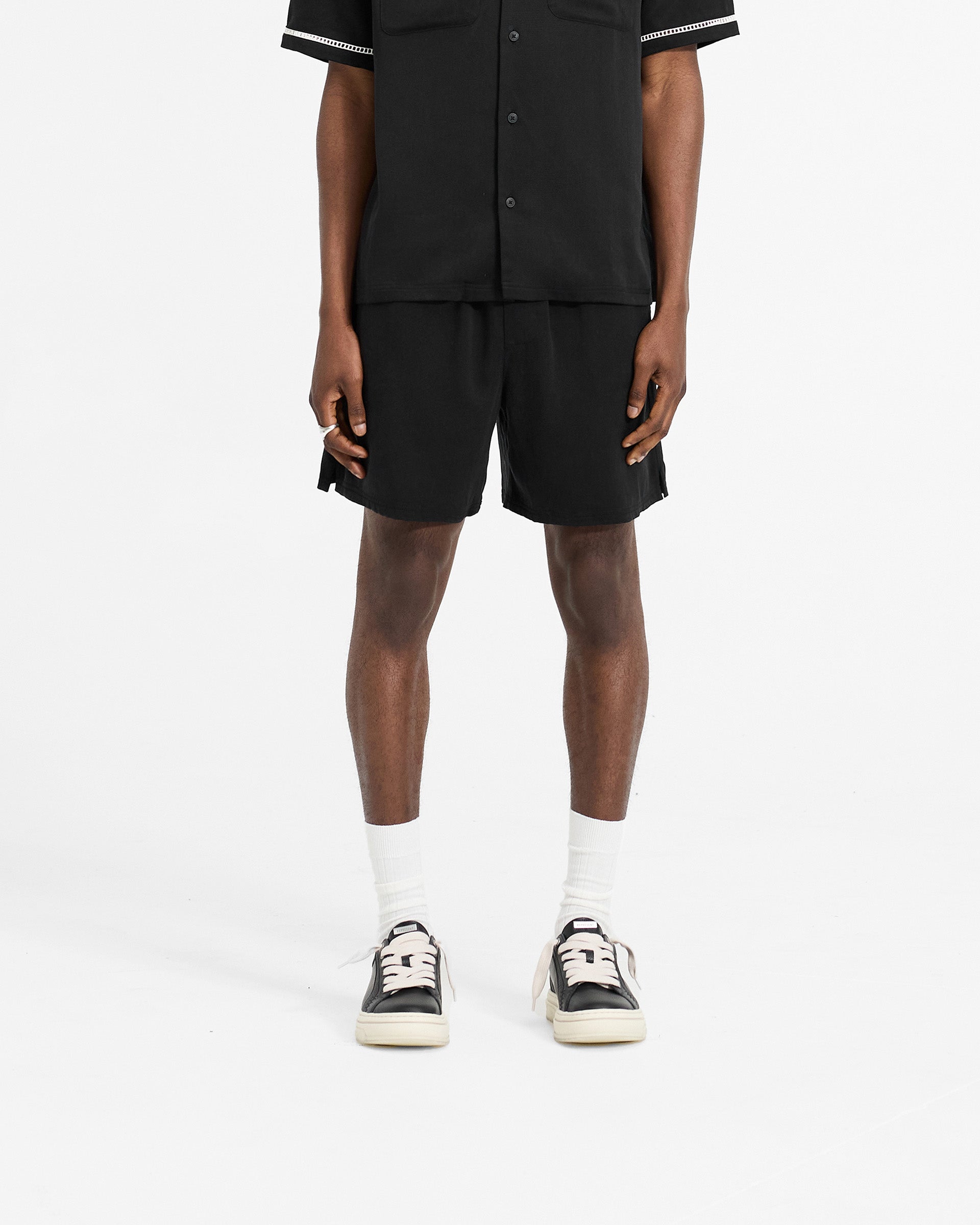 Premium Resort Shorts for Men - Jet Black - Comfortable & Stylish Swim Trunks for Beach, Pool, and Vacation Wear
