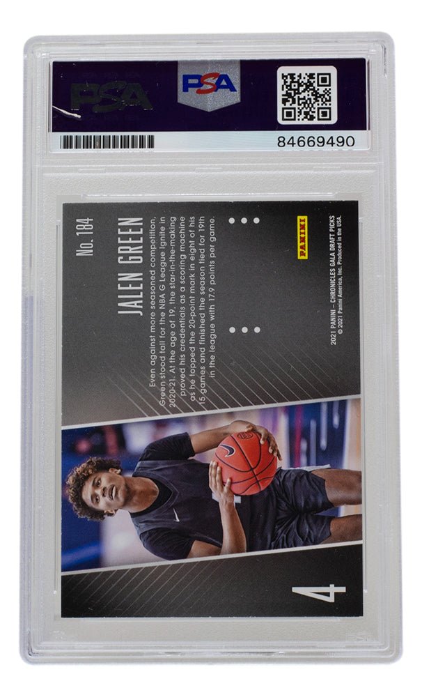Jalen Green Autographed 2021 Panini Chronicles Gala Rookie Card #184 PSA/DNA Certified - Houston Rockets Memorabilia for Sports Collectors & NBA Fans