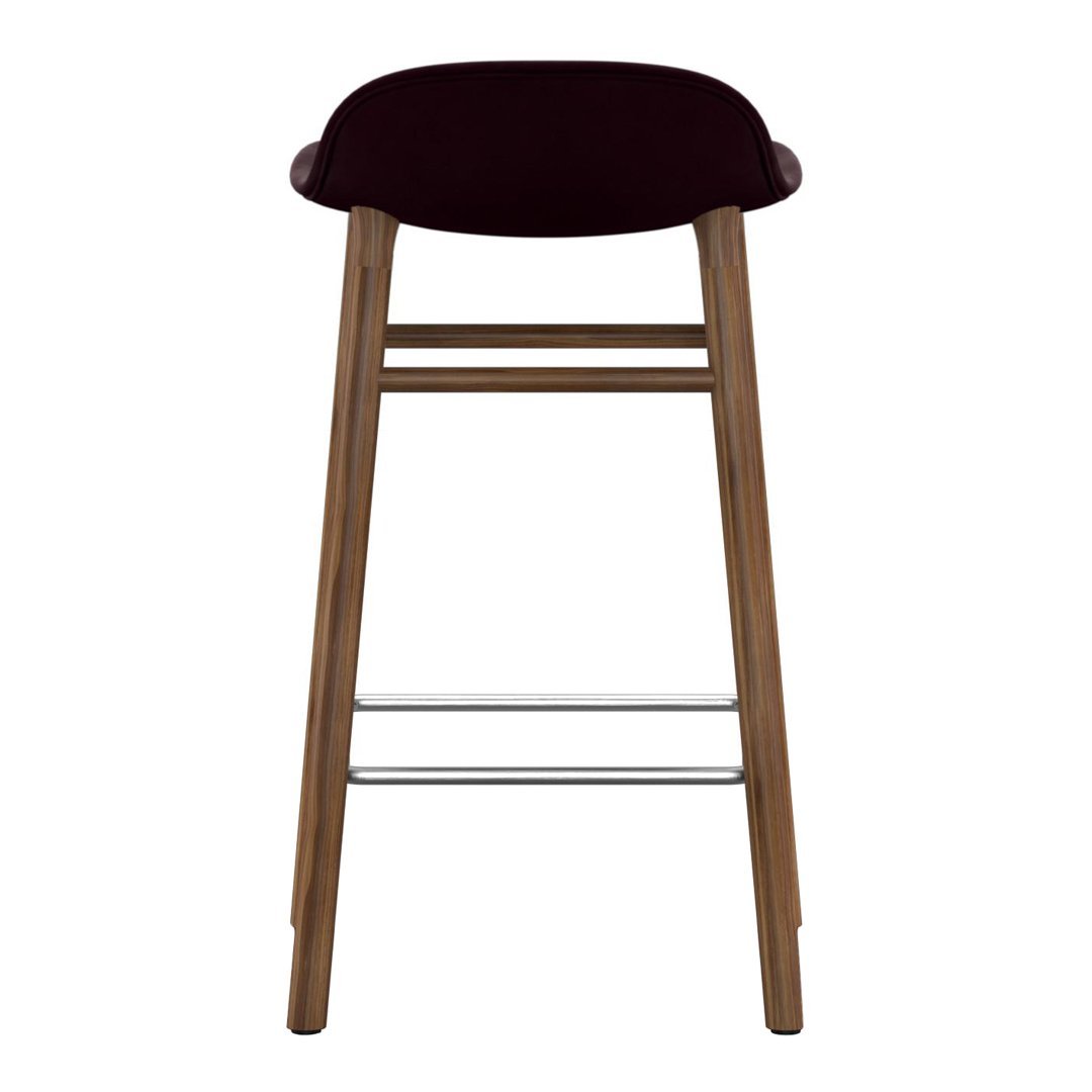 Modern Upholstered Counter Stool with Wooden Legs - Comfortable Bar Stool for Kitchen Island, Breakfast Nook & Home Decor