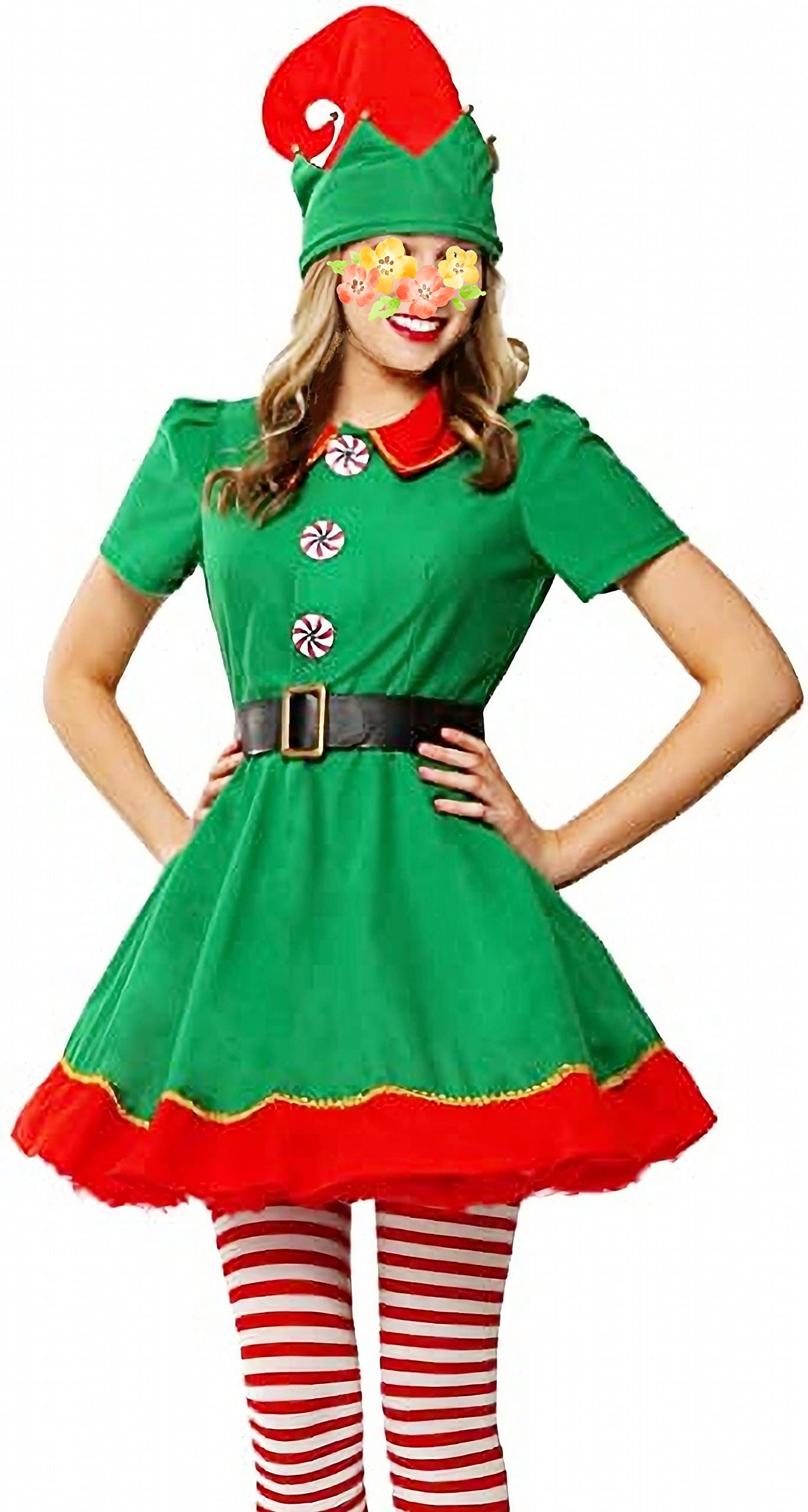 Women's Elf Costume for Adults - Sexy Christmas Dress for Holiday Parties, Cosplay & Festive Celebrations