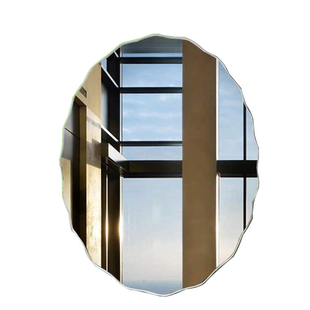 Modern Frameless Oval Bathroom Mirror - Wall Mount Beveled Edge Dressing & Shaving Mirror with Crystal Clear Reflection | Perfect for Vanity, Powder Room & Contemporary Home Decor