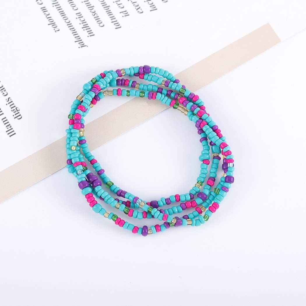 Boho Waist Chain Body Jewelry - African Beaded Belly Chains for Women & Girls - Colorful Bikini Accessories for Beach, Festival & Summer Outfits