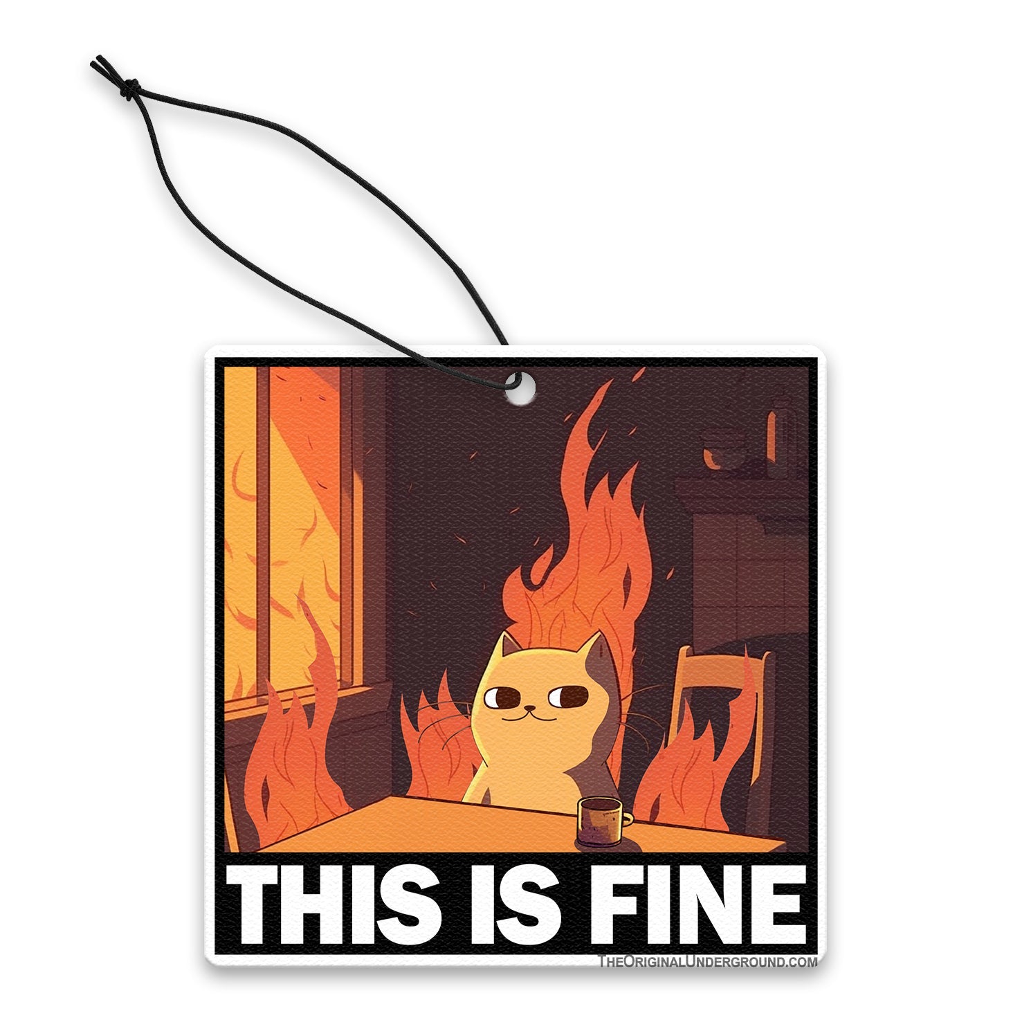 This Is Fine Cat Air Freshener - Funny Car Air Freshener for Cat Lovers | Perfect for Cars, Offices & Home Decor