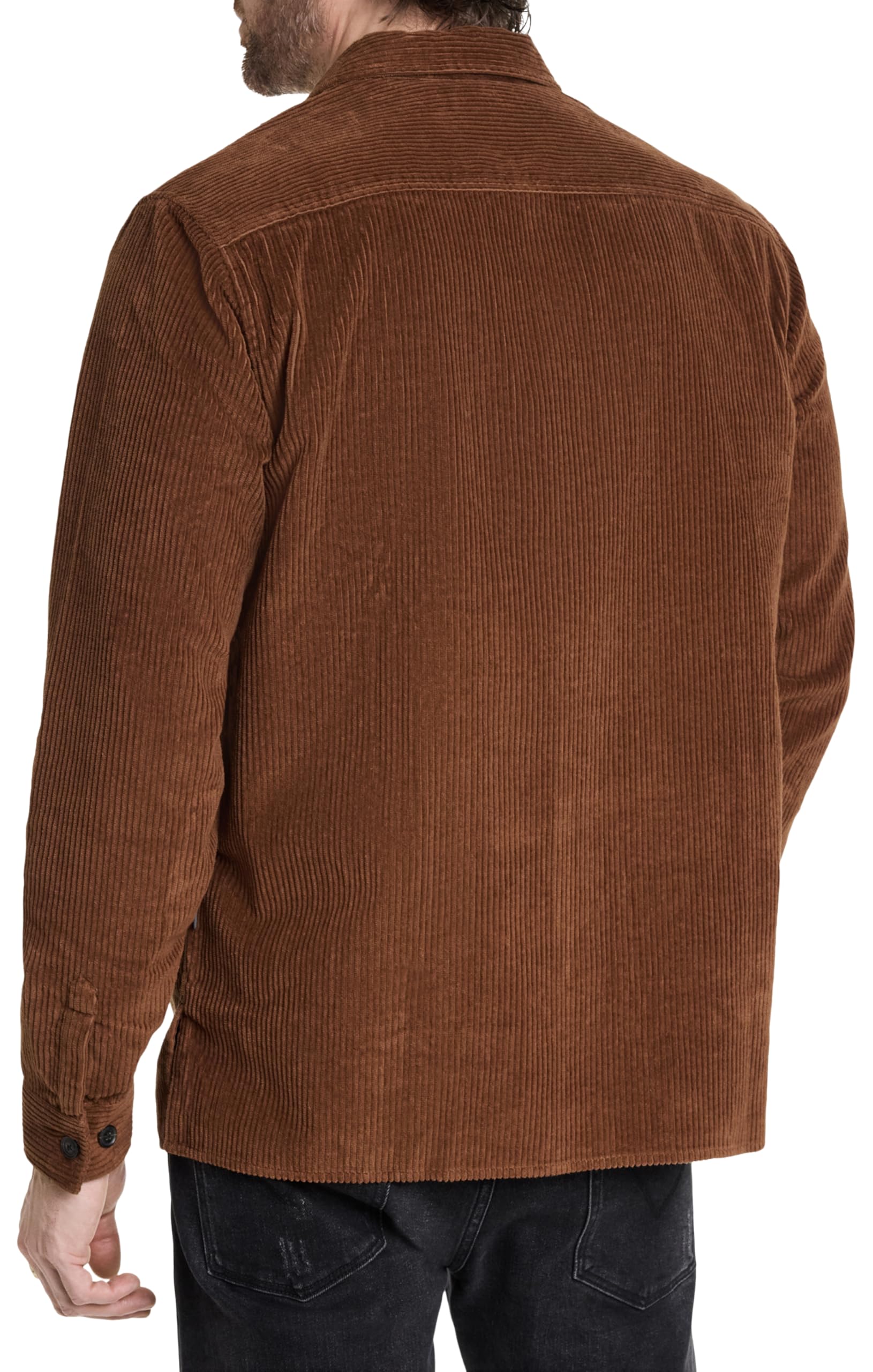 John Varvatos Men's Bauer Overshirt Jacket - Stylish Casual Shirt Jacket for Men, Lightweight Layering for Fall & Spring - Perfect for Work, Travel & Outdoor Activities