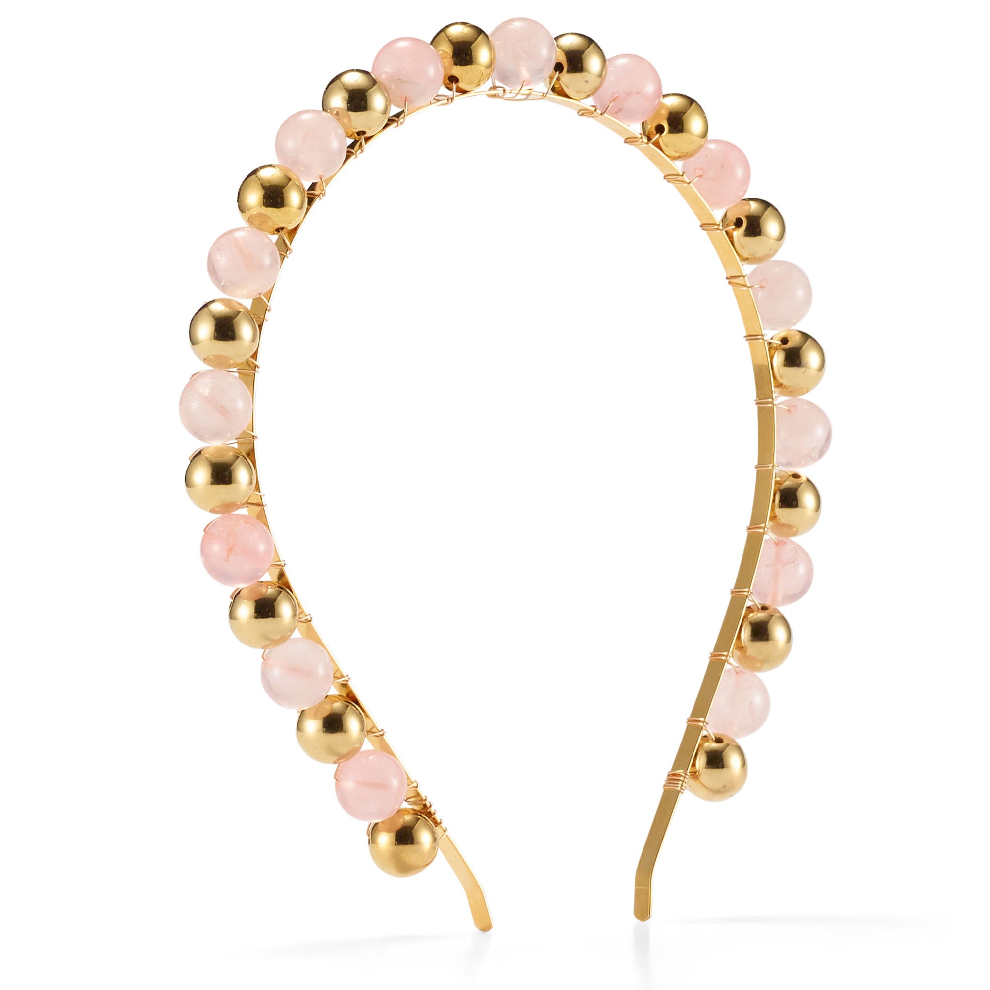 Libby Stone Beaded Strand Headband for Women - Bohemian Hair Accessories for Parties, Weddings & Everyday Wear - Stylish Elastic Head Wrap for Long Hair