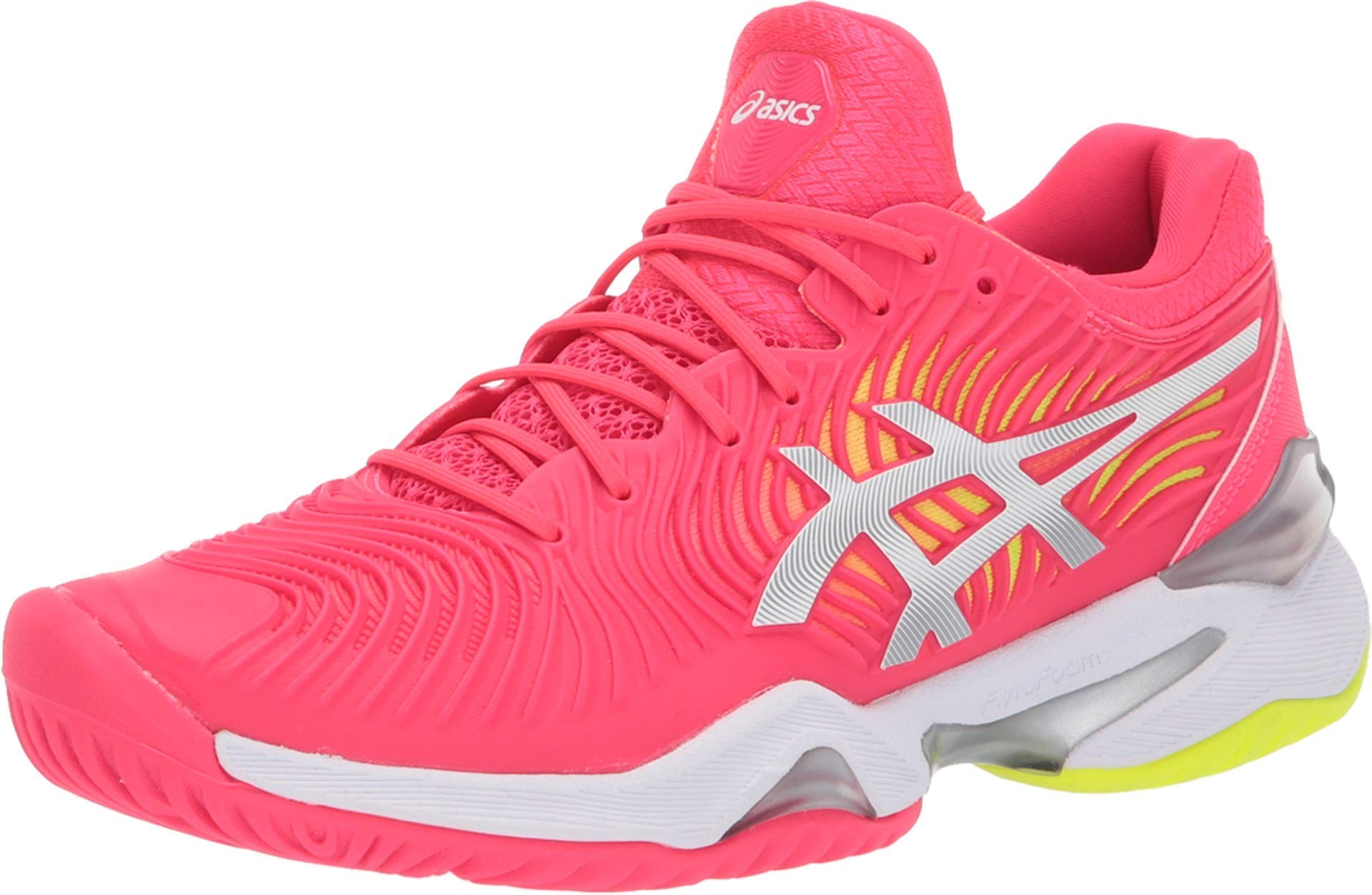 ASICS Women's Court FlyteFoam 2 Tennis Shoes - Lightweight & Supportive for Women's Tennis - Size 7.5 - Laser Pink/White - Perfect for Court Play, Training & Casual Wear