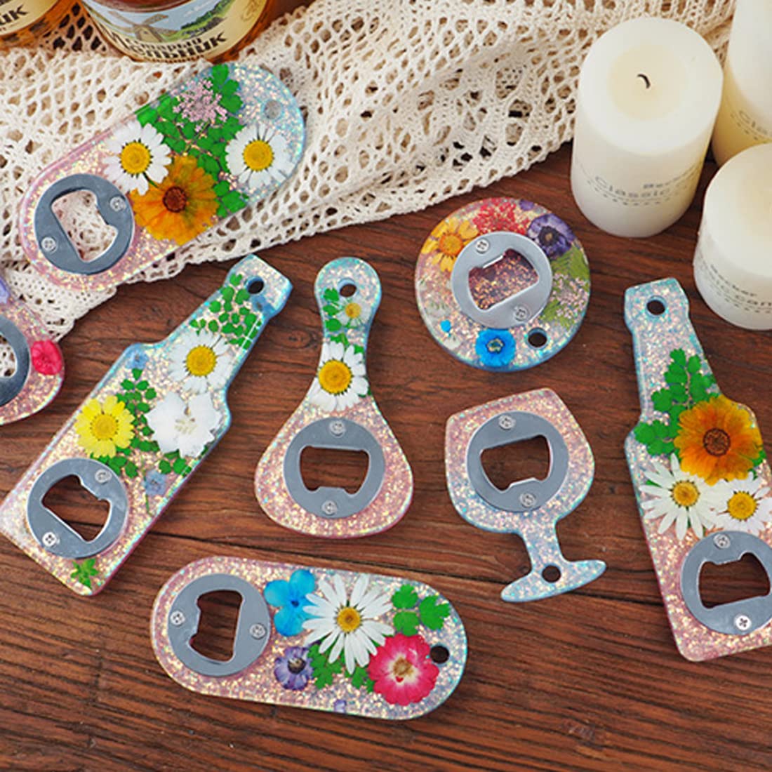 Epoxy Resin Bottle Opener Mold Kit - DIY Beer Opener Silicone Molds for Jewelry Making & Crafting - Perfect for Home Bars, Parties & Unique Gifts (6-Piece Set)