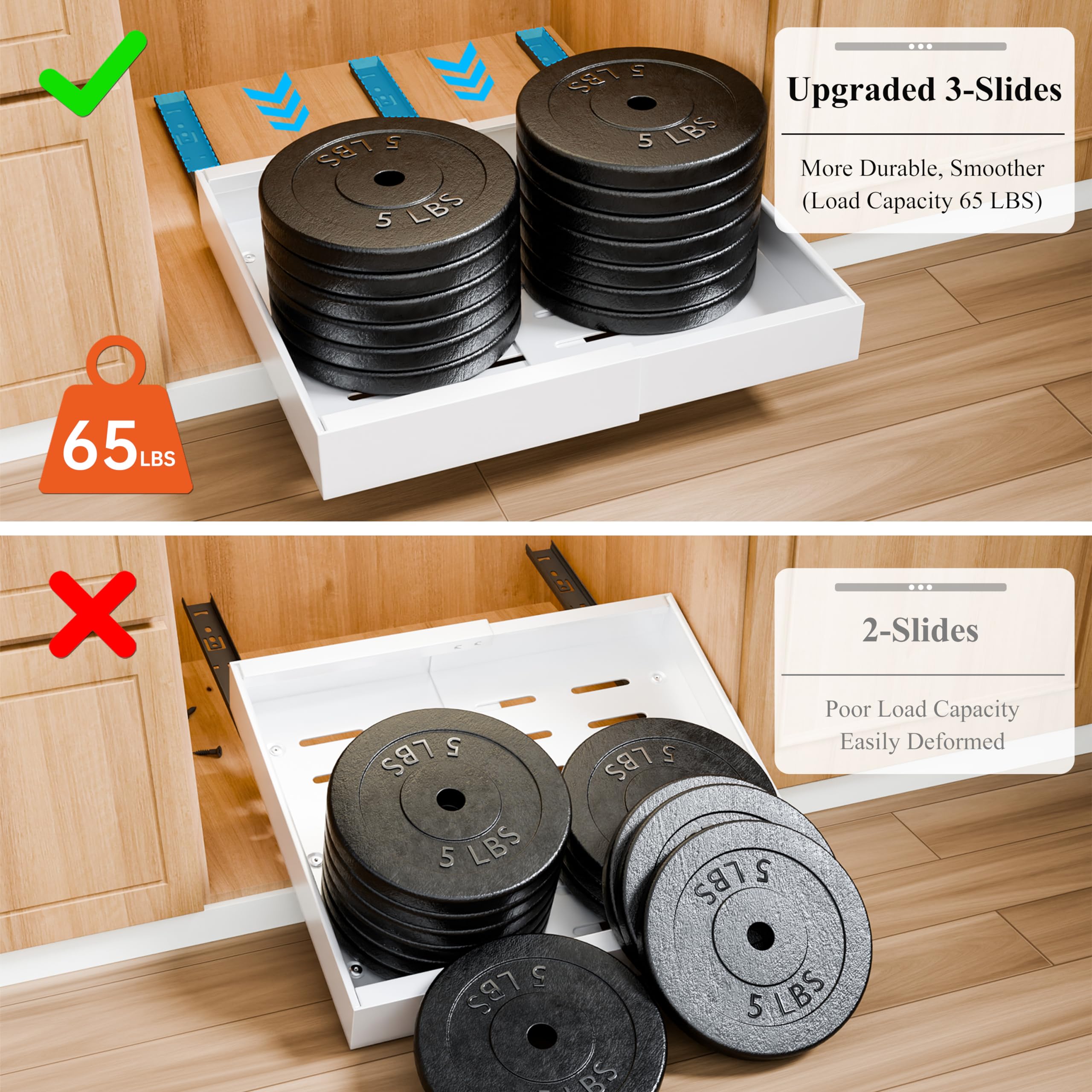 Heavy Duty Expandable Pull Out Cabinet Organizer (12.6