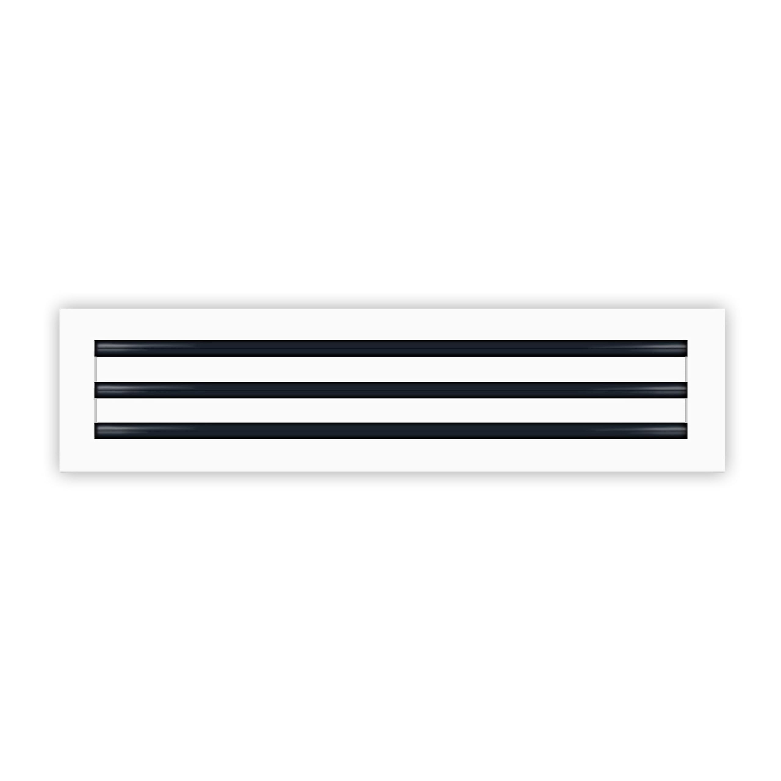 24x6 Modern AC Vent Cover - Decorative White Air Vent Grille - Standard Linear Slot Diffuser for Ceiling, Wall & Floor HVAC Systems - Texas Buildmart - Perfect for Home, Office and Commercial Spaces Ventilation