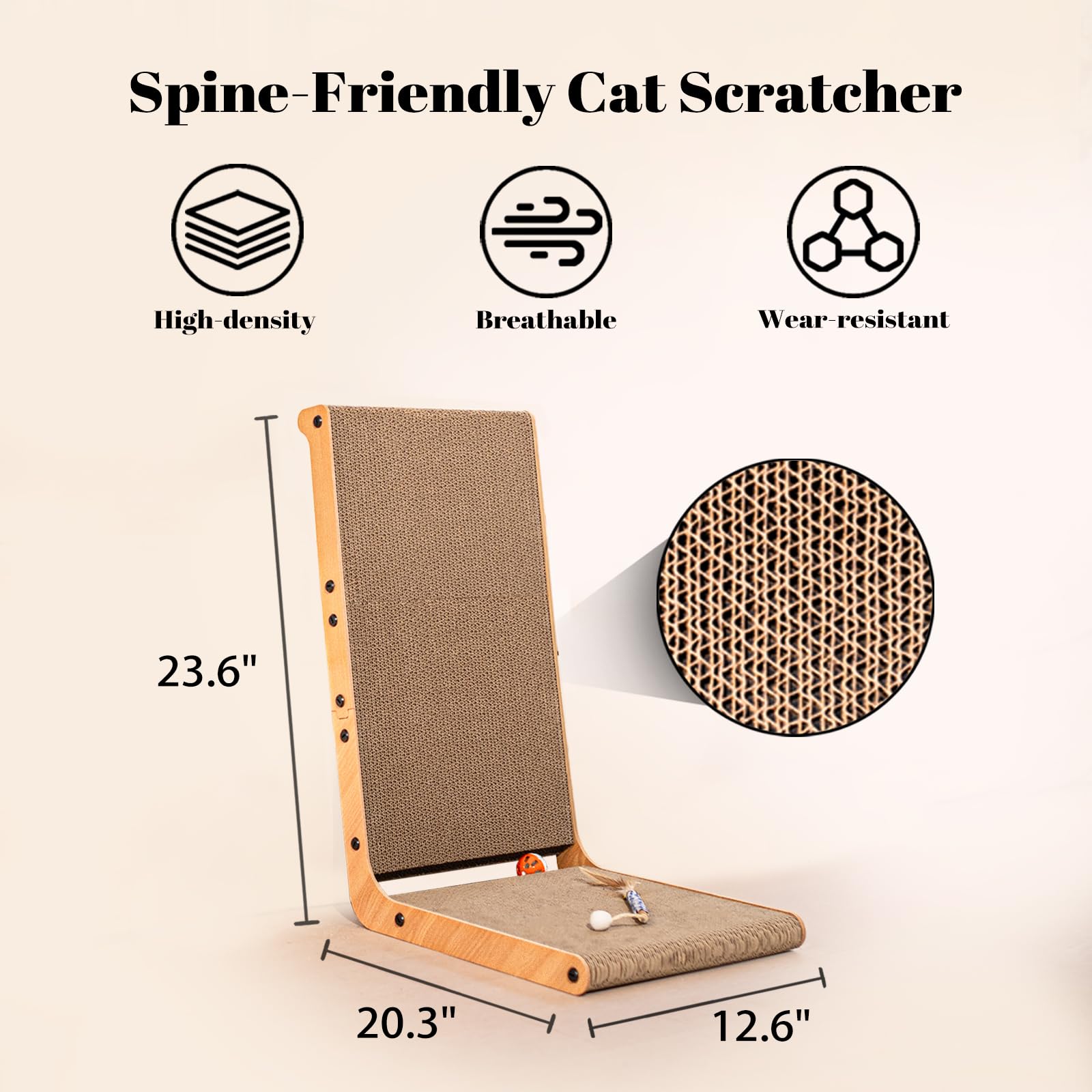 Premium L-Shaped Cat Scratcher Board - 12.6