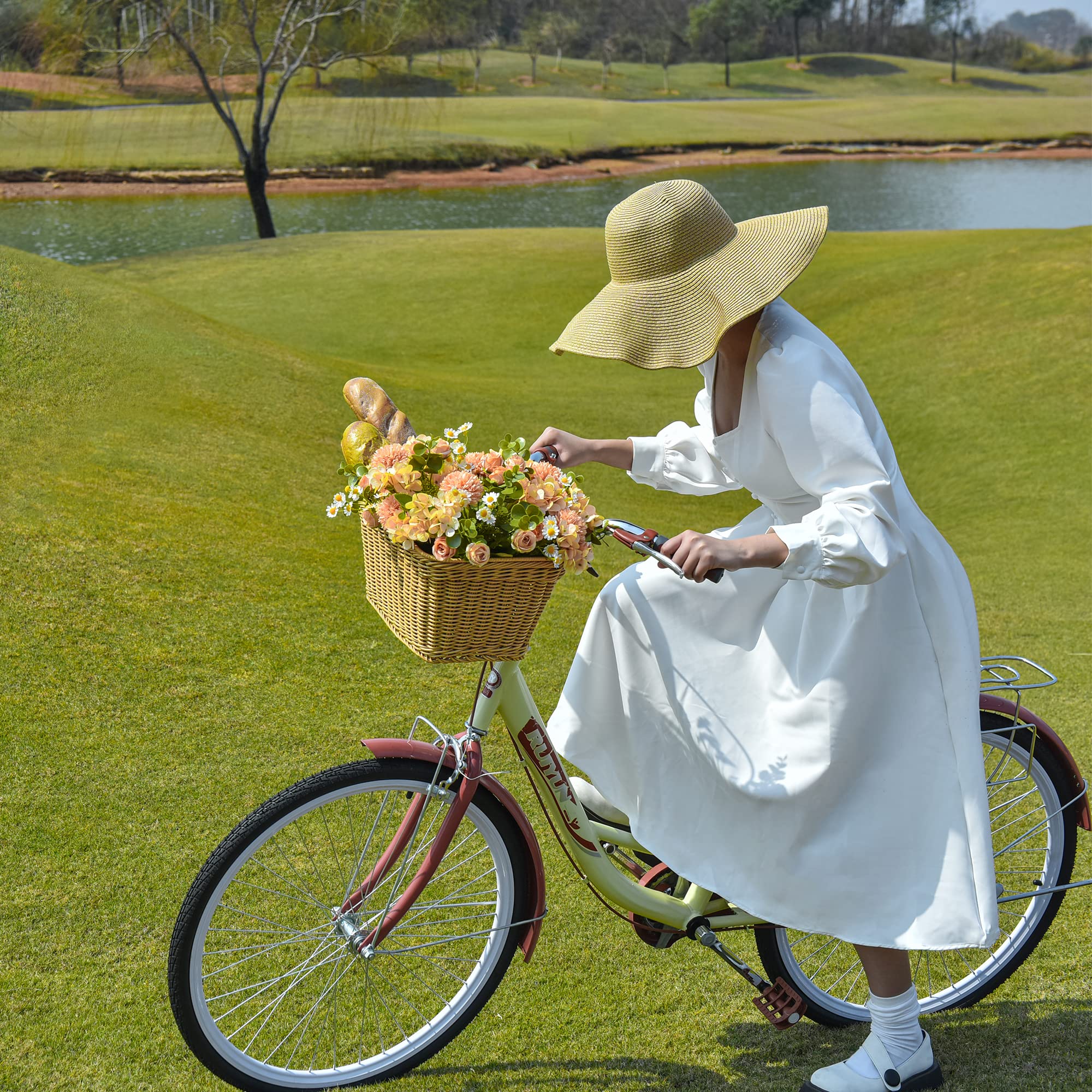GRANNY SAYS Hand-Woven Wicker Bike Basket - Detachable Front Handlebar Bicycle Basket for Women & Men - Perfect for Groceries, Picnics & Farmers Market Shopping