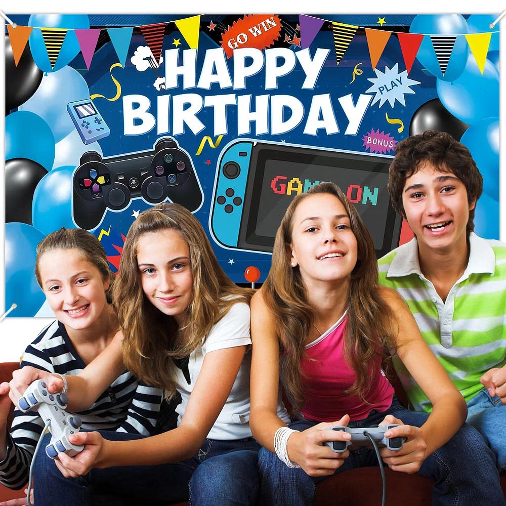 Video Game Birthday Backdrop - 6x3.6ft Gaming Theme Party Decor for Kids, Boys & Girls | Perfect for Gaming Birthday Parties, Streamer Backgrounds & Esports Events