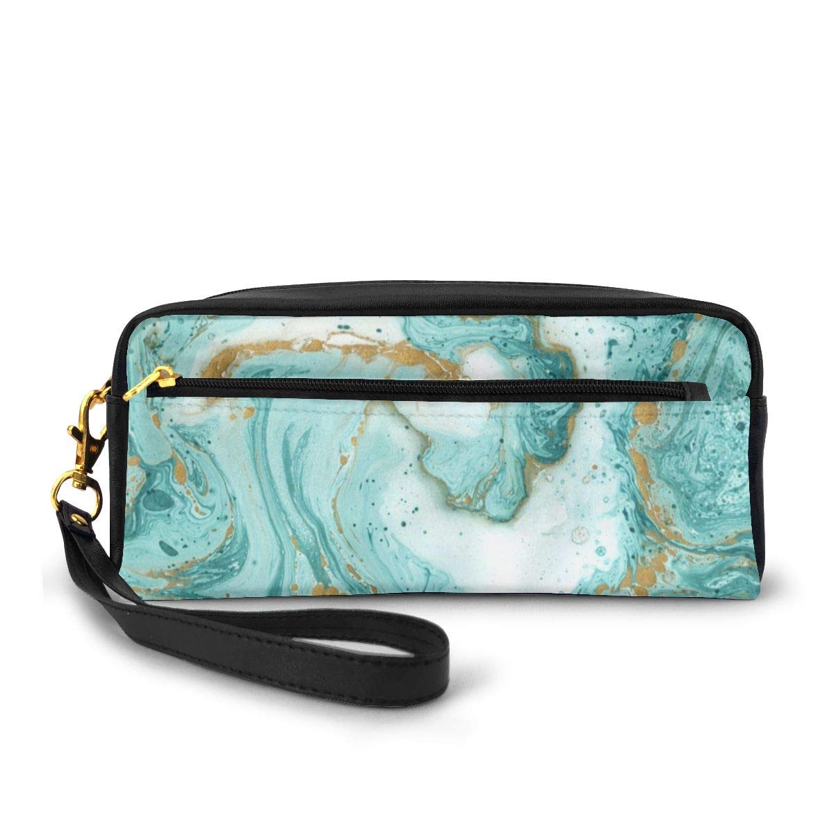 Glitter Marble Pencil Case - Large Capacity Leather Makeup Bag & Stationery Organizer with Zipper for School, Office, Travel | Cosmetic Storage Pouch, Multifunctional Pencil Holder for Women & Teens