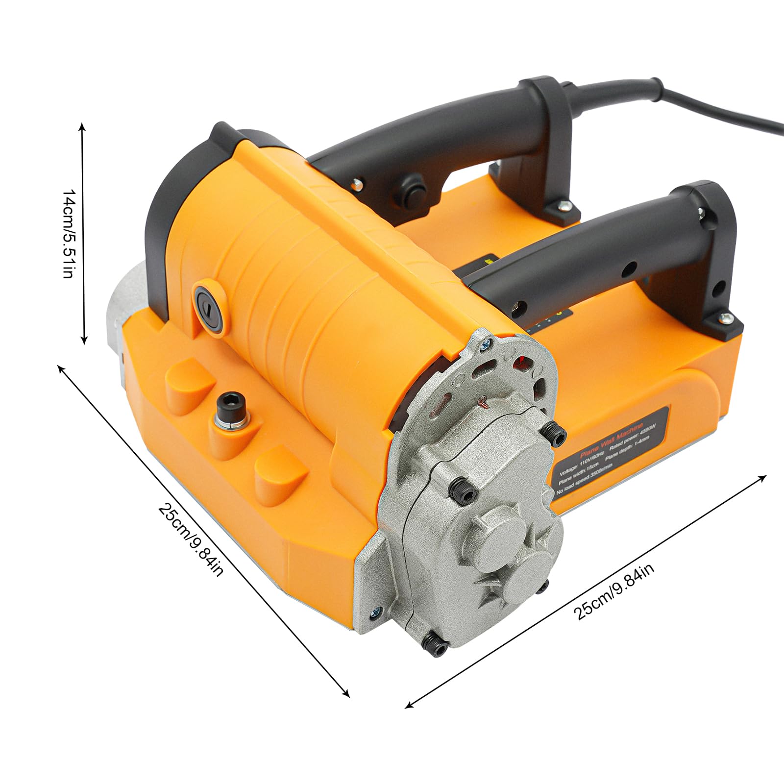 4580W Electric Wall Planer - Adjustable Depth Concrete & Putty Removal Tool for Wall Renovation - Heavy Duty Power Shovel for Cement Stripping & Surface Leveling (Orange) - Perfect for Home DIY Projects & Professional Construction Work