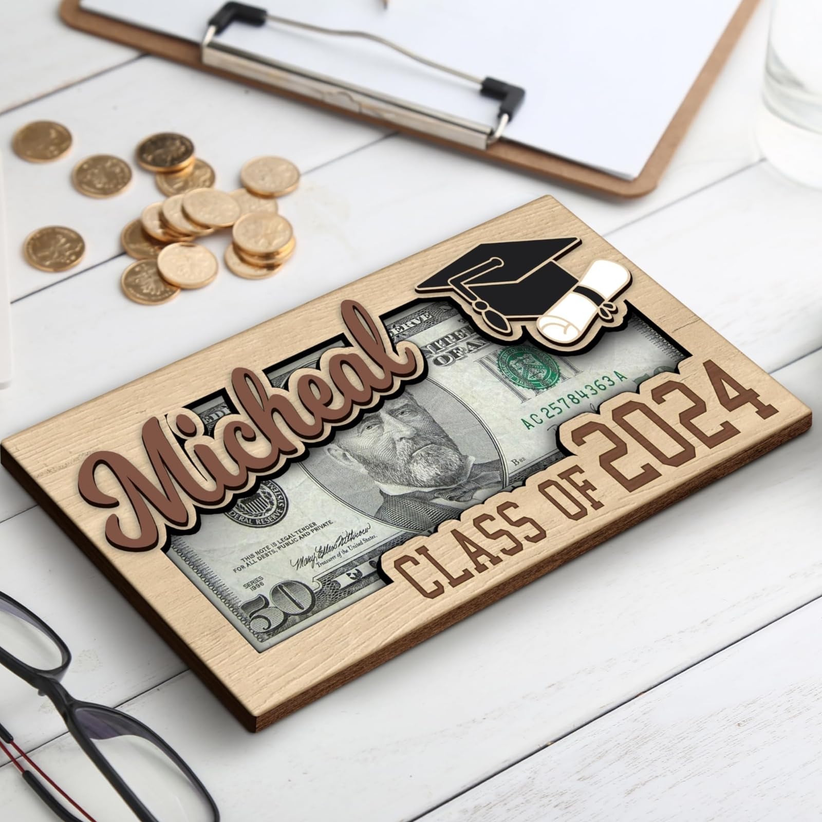 Personalized Graduation Money Holder - Custom Cash Gift Envelope for Graduation, Easter & Special Occasions - 2024 Unique Keepsake (MH-A) - Perfect for Graduation Parties, Easter Celebrations & Thoughtful Gift Giving