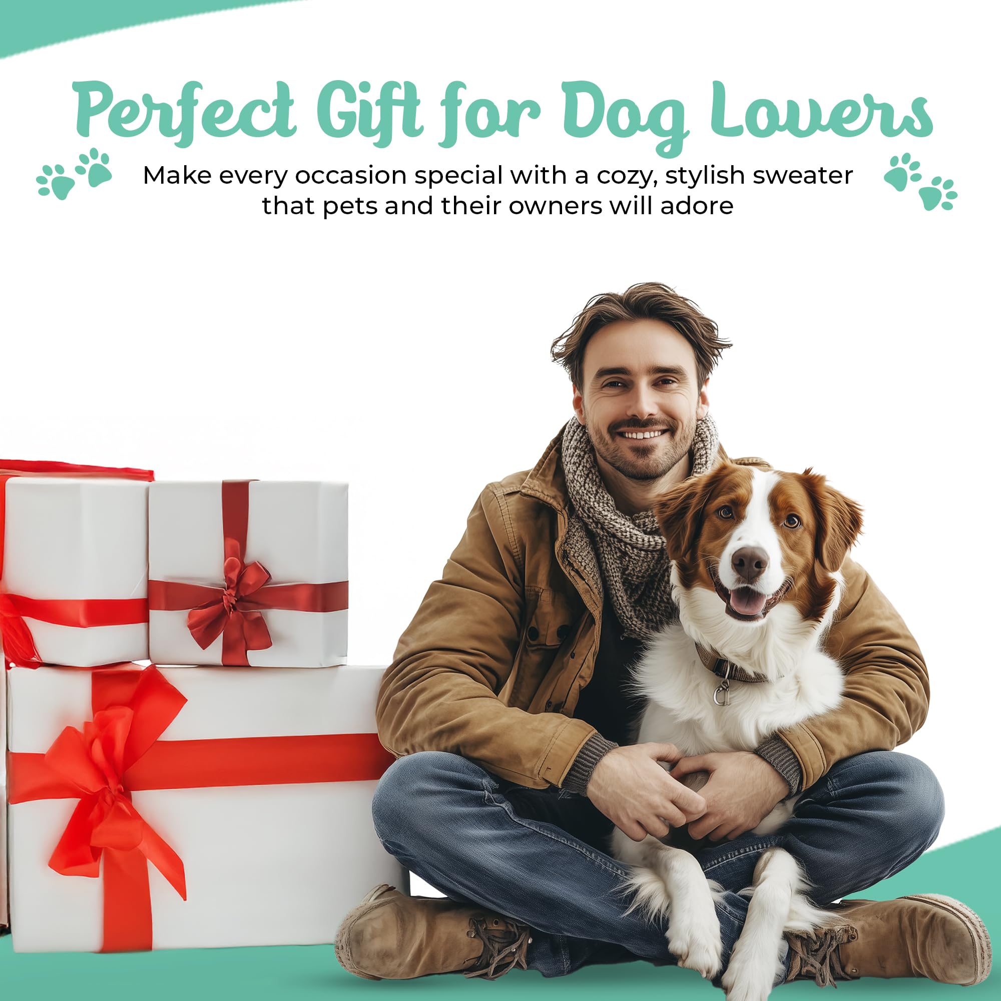 Pitbull Large Dog Sweater - Dark Green & Orange Warm Dog Sweatshirt for Cold Weather - Cozy Winter Apparel for Big Dogs - Perfect for Outdoor Walks & Indoor Lounging