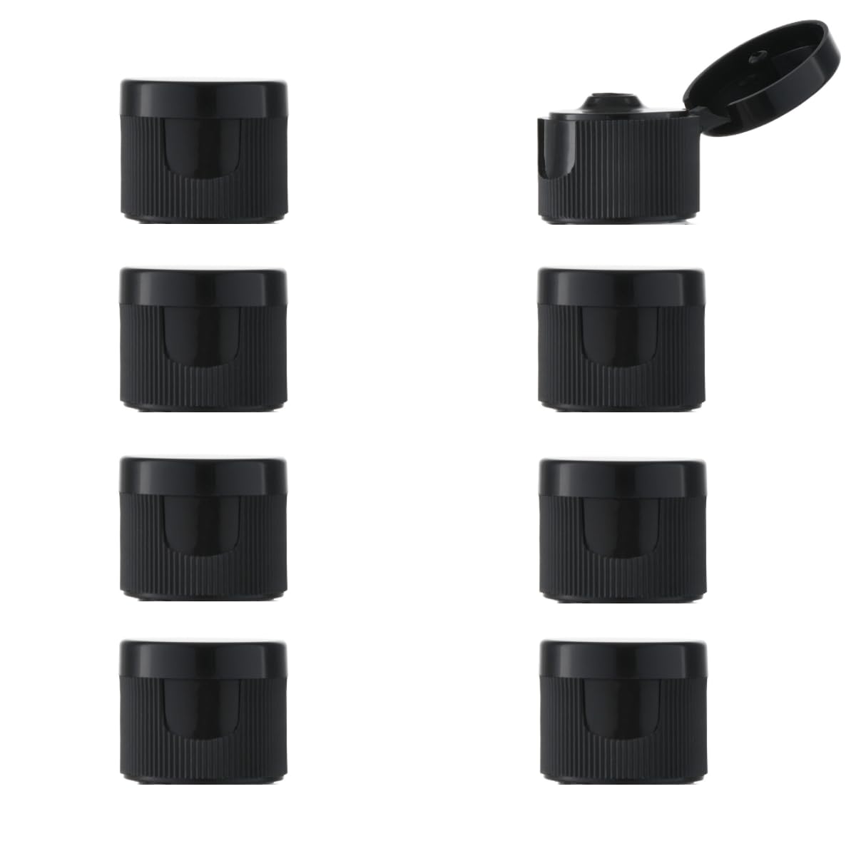 Lisapack Flip Top Caps for 100ml Travel Bottles - Leak Proof Refillable Lids for Toiletries, Cosmetics & Liquids - Perfect for Air Travel, Gym, Camping & Daily Use