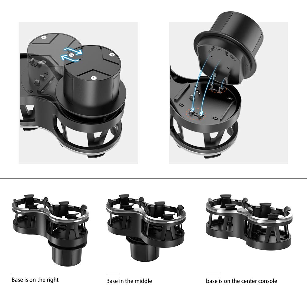 2 in 1 Adjustable Car Cup Holder Expander - Universal Drink Holder Adapter for 17oz-20oz Soda Cans & Bottles - Multifunctional Vehicle Organizer for Cars, Trucks & SUVs - Perfect for Road Trips & Commuting