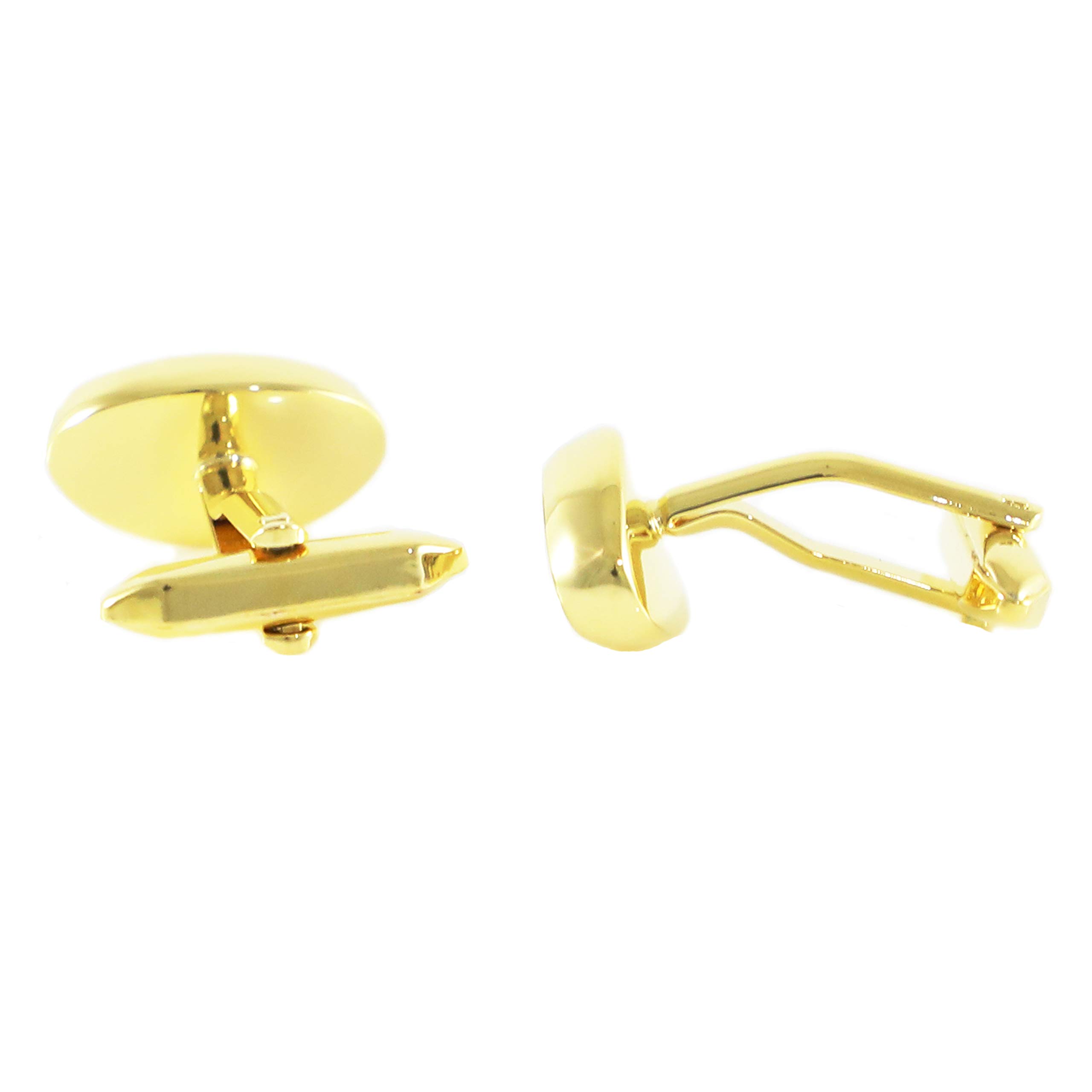 Elegant Gold Tone Oval Enamel Cufflinks for Men - Luxury Gift Box Included - Perfect for Weddings, Business Meetings & Formal Occasions