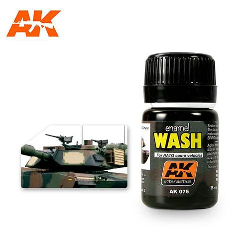 AK Interactive AK075 Weathering Wash for NATO Vehicles - Enamel Paint, 35mL - Perfect for Model Kits, Military Dioramas & Tank Weathering Effects