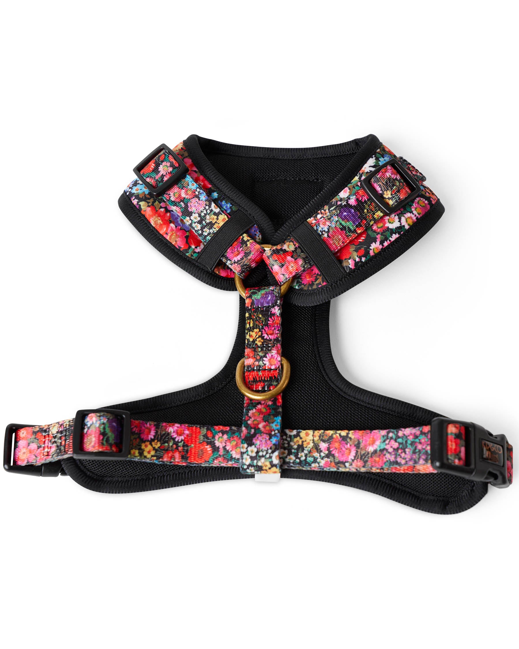 Forever Floral Black Dog Harness - Adjustable Pet Vest for Small & Medium Dogs - Perfect for Walking, Training & Outdoor Adventures
