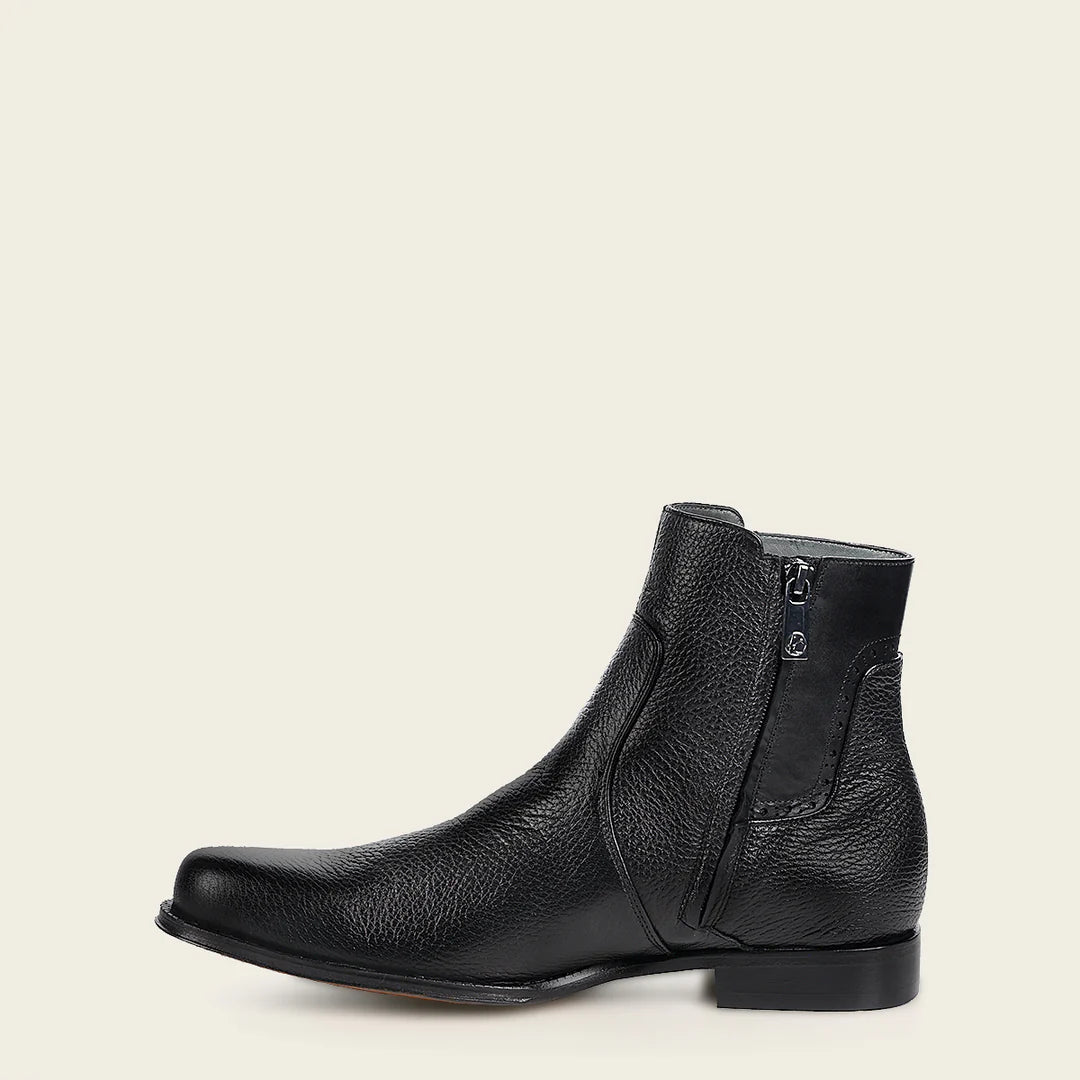Franco Cuadra Men's Black Casual Leather Ankle Boots - G43VNBU Style for Everyday Wear & Outdoor Adventures