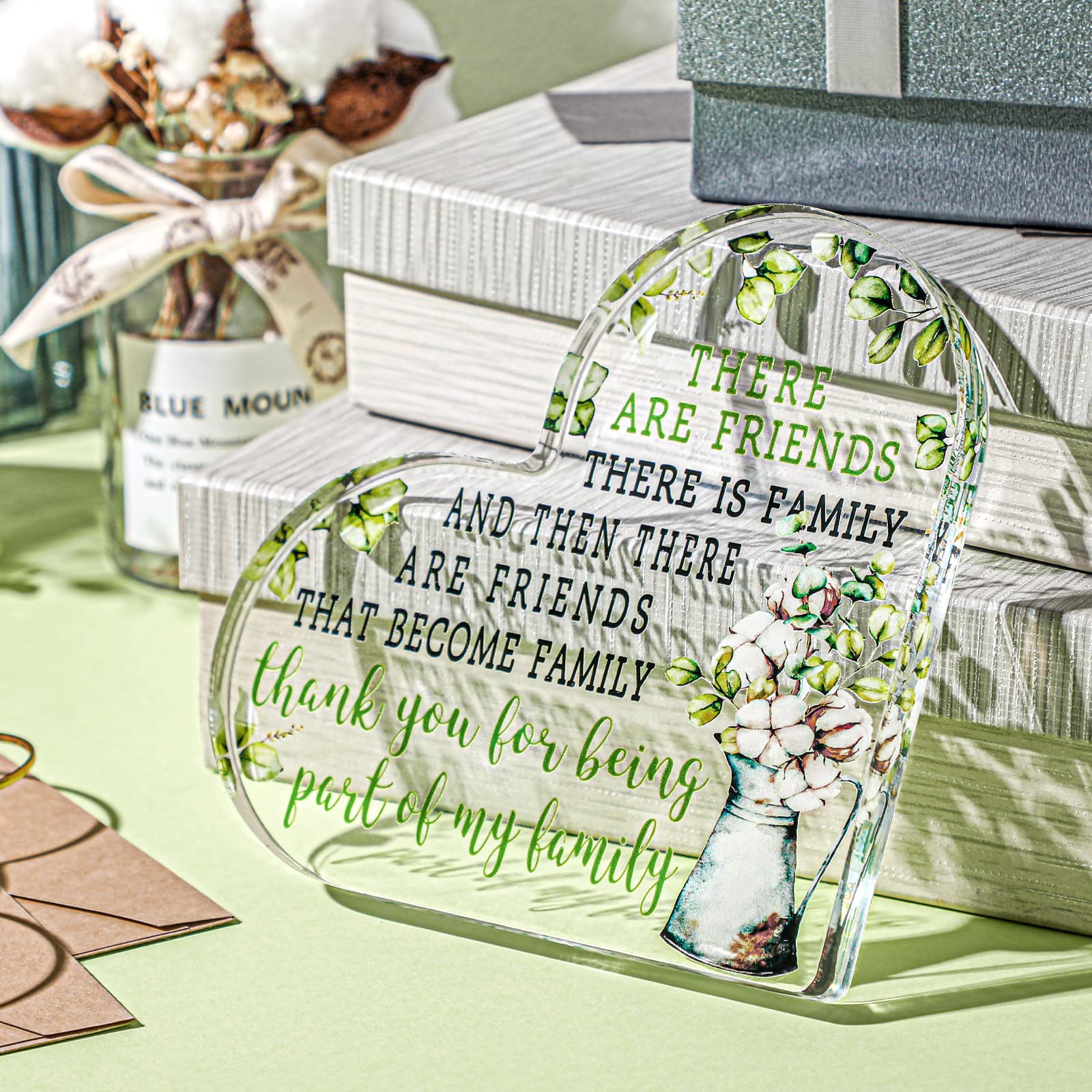Chunful Friendship Gift for Women & Girls - Best Friend Acrylic Plaque, Birthday, Going Away, Retirement Keepsake, Eucalyptus Decor for Home, Office, or Dorm Room