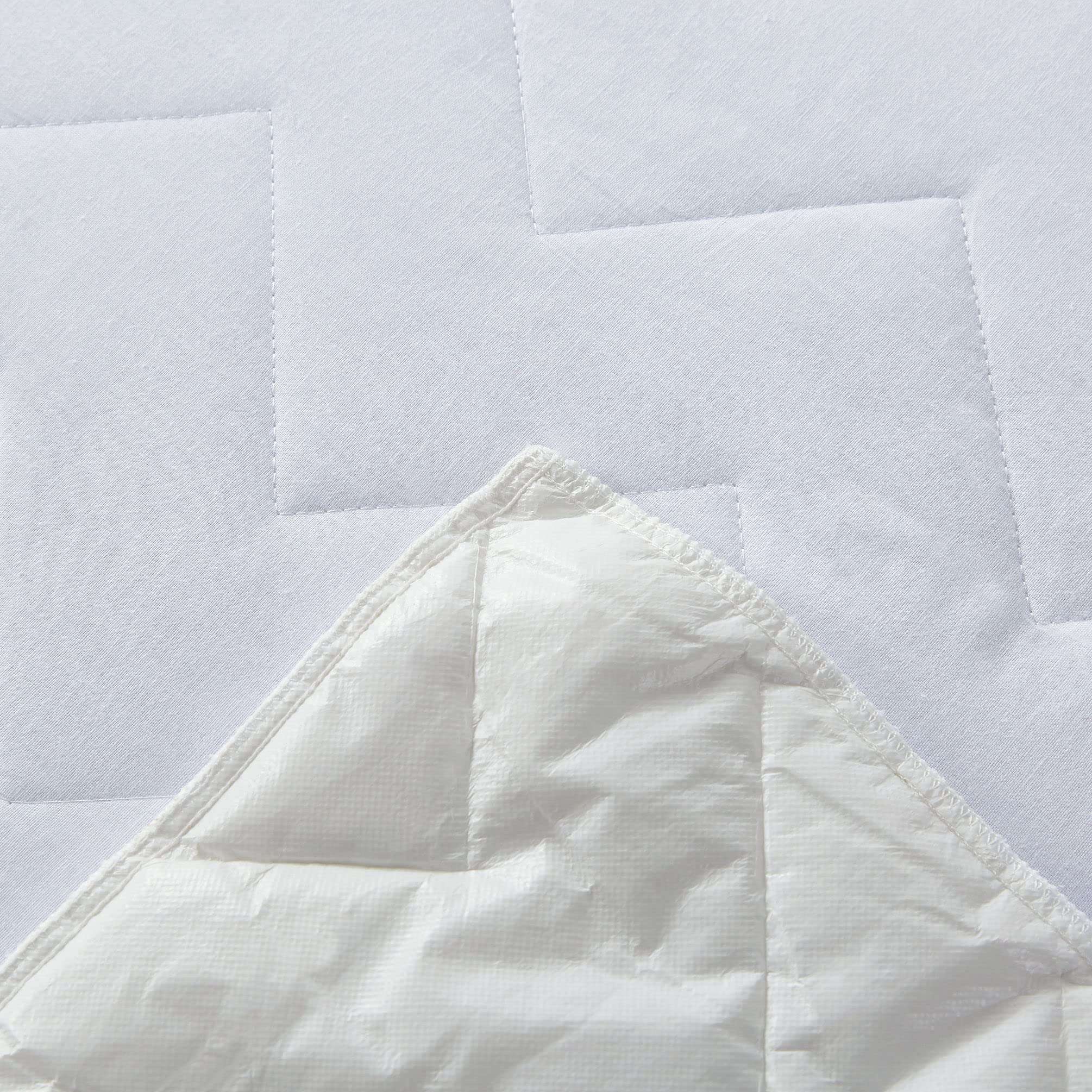 100% Ultra Soft Cotton Quilted Anti-Microbial Mattress Cover Protector - Queen Size, White | Waterproof & Hypoallergenic Bedding for Allergy Relief & Comfortable Sleep