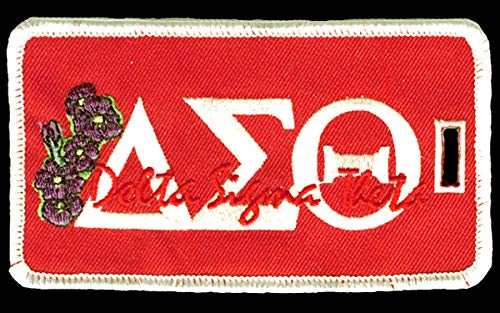 Delta Sigma Theta Sorority Embroidered Luggage Tag - Personalized Greek Organization ID Tag for Travel, Bags & Suitcases - Perfect for Sorority Sisters & College Students