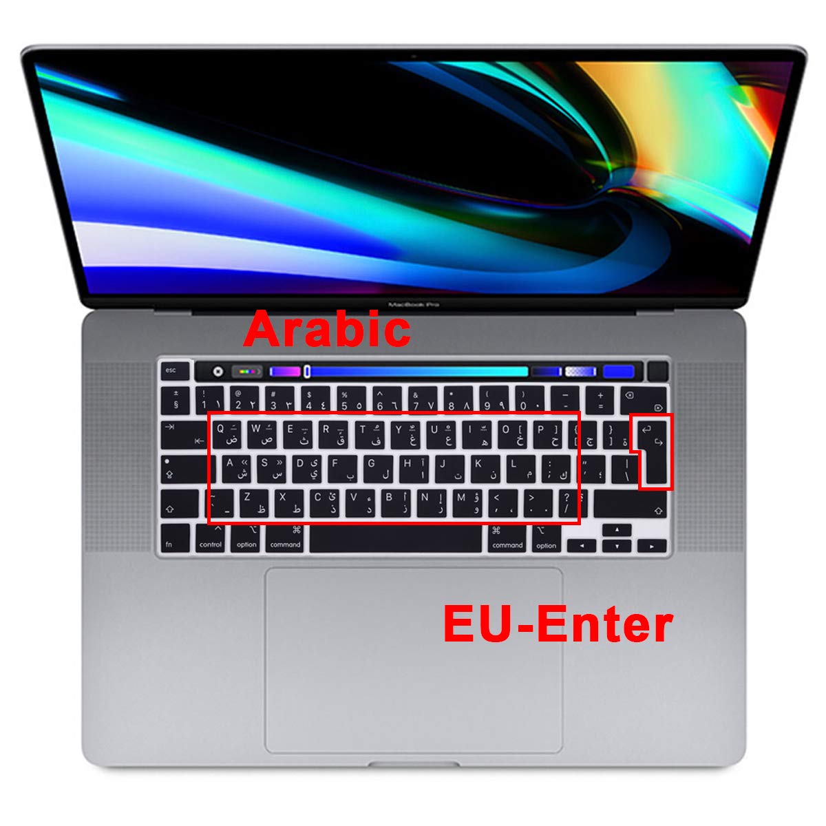 Arabic Language Silicone Keyboard Cover for MacBook Pro 16