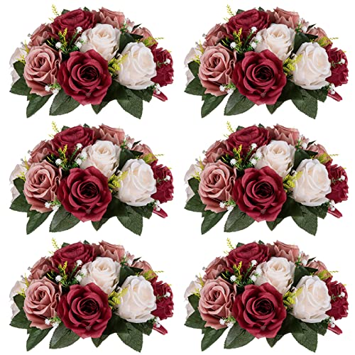Burgundy & Dusty Rose & Creamy White