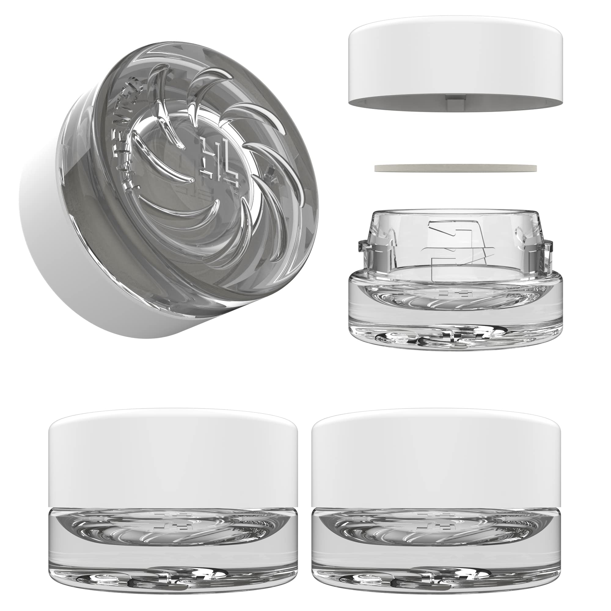 5ml Supercell Clear Glass Thick Child-Resistant Containers - Airtight Concentrate Storage Jars for Essential Oils, CBD, Lip Balm, Wax & Cosmetics - Premium PE Cap with White Lid (Pack of 400) - Perfect for Home DIY, Dispensaries & Small Business Packaging