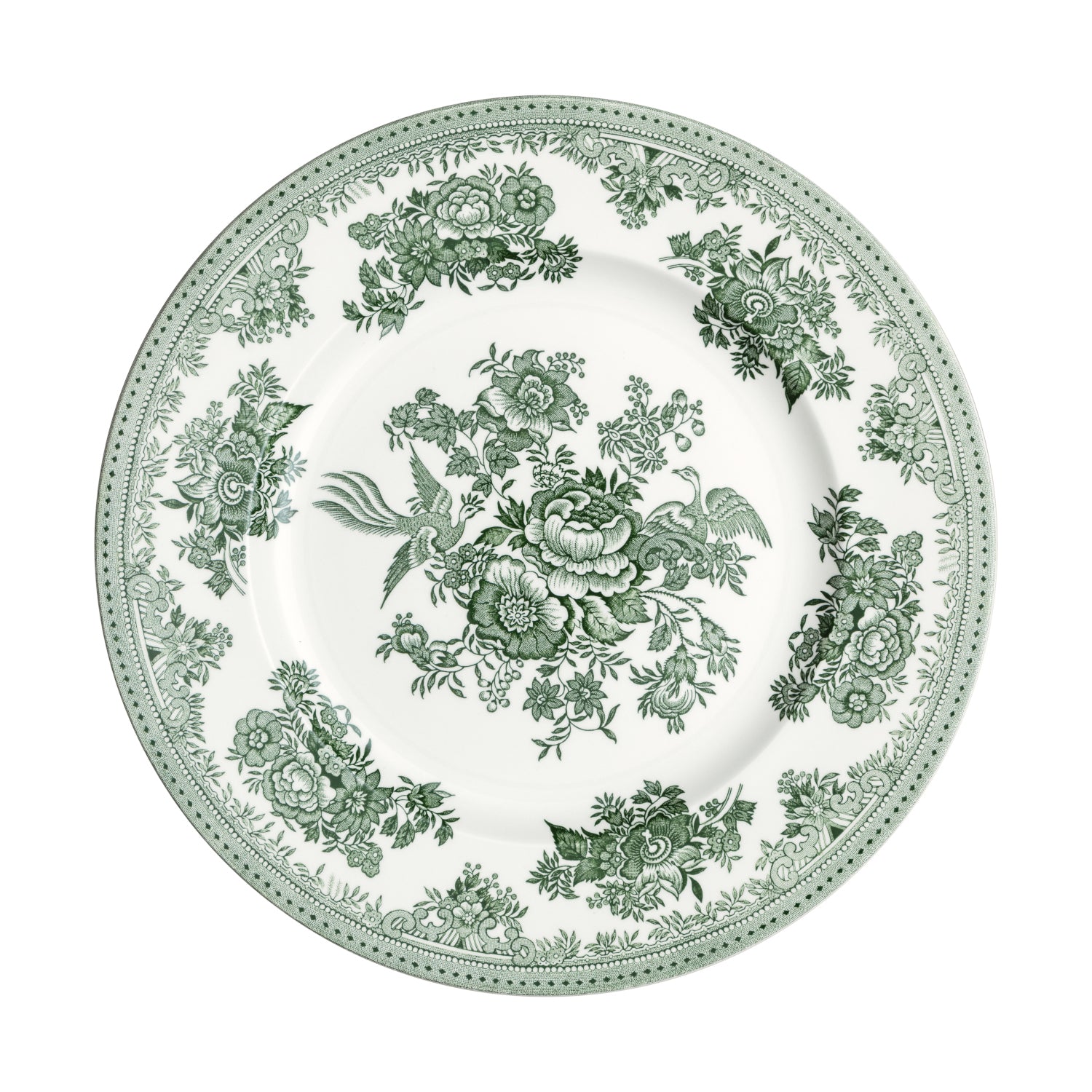 Burleigh Dark Green Asiatic Pheasants Dinnerware Set - Elegant Fine China Plates, Bowls & Cups - Perfect for Formal Dining, Tea Parties & Home Decor