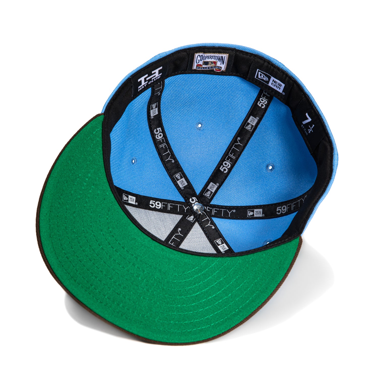 New Era 59Fifty Los Angeles Dodgers 50th Anniversary Patch Snapback Hat - Light Blue, Brown & Gold - Perfect for Baseball Games, Sports Events & Casual Wear