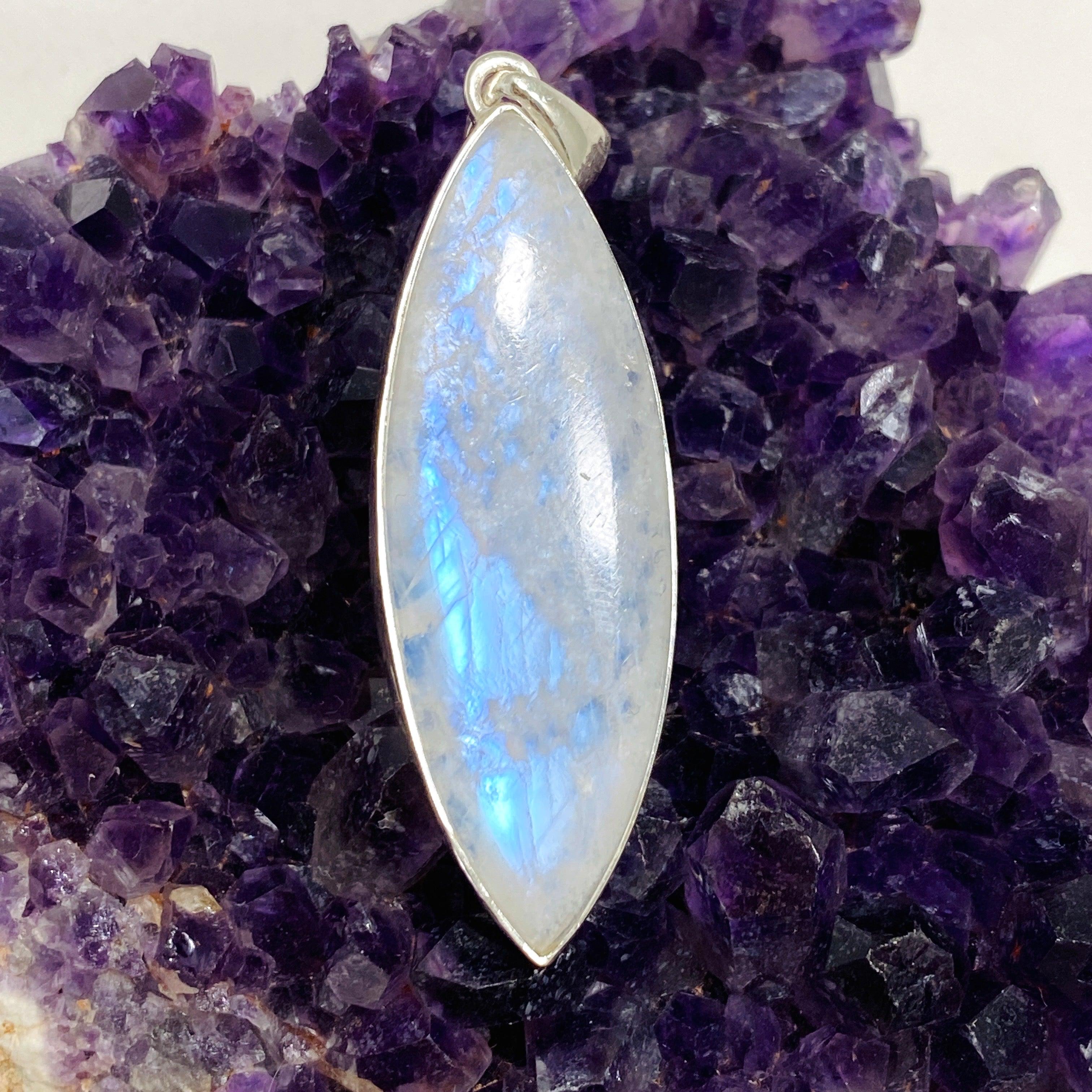 Moonstone Marquise Pendant Necklace KPGJ4255 - Elegant Gemstone Jewelry for Women, Perfect for Weddings & Special Occasions