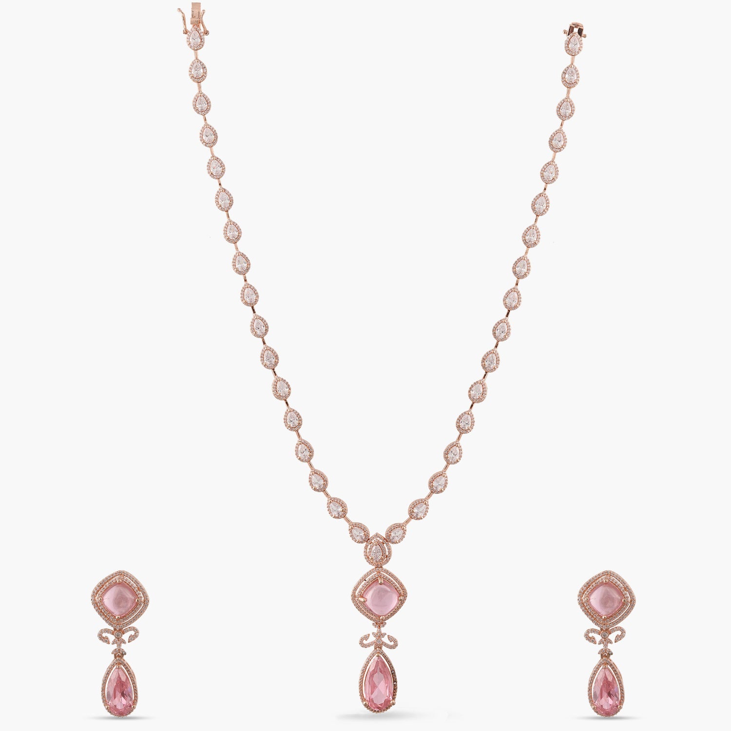 Blush Nakshatra Cubic Zirconia Necklace Set for Women - Elegant CZ Jewelry Gift for Wedding, Party & Special Occasions
