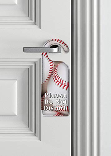 Baseball-Themed 'Do Not Disturb' Door Knob Hanger Sign - Perfect for Hotel Rooms, Offices, and Privacy at Home